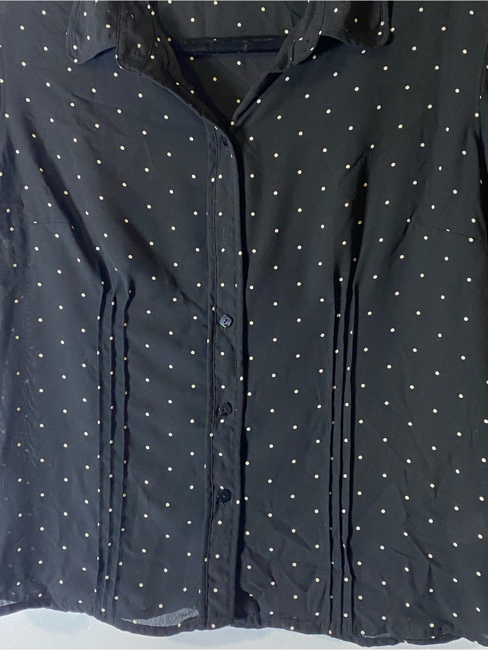 Covington Black White Polka Dot Blouse Career Office Core Preppy Top M 10-12 - Picture 4 of 10